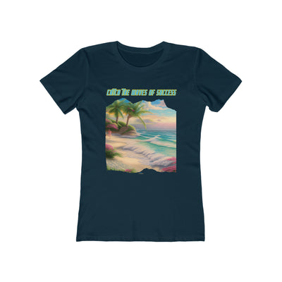 AW-01 "Catch the Waves of Success" Seaside Serenity Inspiring Beach Quote Womens Premium T-shirt 100% Cotton