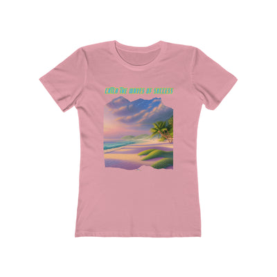 AW-07 "Catch the Waves of Success" Seaside Serenity Inspiring Beach Quote Womens Premium T-shirt 100% Cotton
