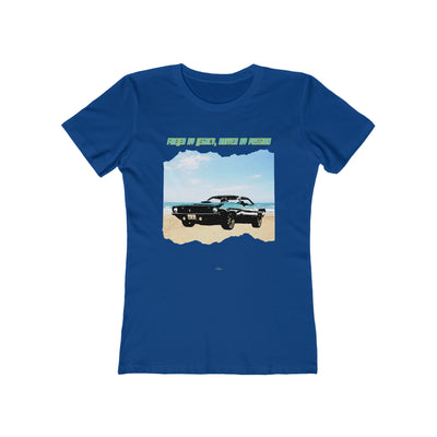 FW-01 "FUELED BY LEGACY, DRIVEN BY PASSION" American Muscle meets Coastal Cool: Classic Muscle Car Womens Premium T-shirt 100% Cotton