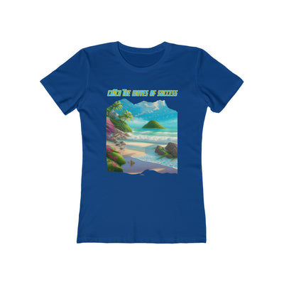 AW-05 "Catch the Waves of Success" Seaside Serenity Inspiring Beach Quote Womens Premium T-shirt 100% Cotton