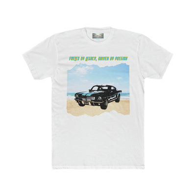 F-06 "FUELED BY LEGACY, DRIVEN BY PASSION" American Muscle meets Coastal Cool: Classic Muscle Car Mens Premium T-shirt 100% Cotton