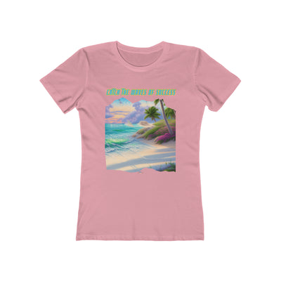 AW-02 "Catch the Waves of Success" Seaside Serenity Inspiring Beach Quote Womens Premium T-shirt 100% Cotton