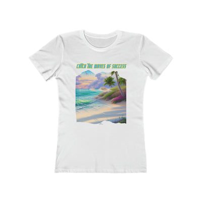 AW-02 "Catch the Waves of Success" Seaside Serenity Inspiring Beach Quote Womens Premium T-shirt 100% Cotton