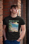 A-06 "Catch the Waves of Success" Seaside Serenity Inspiring Beach Quote Mens Premium T-shirt 100% Cotton
